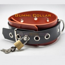 (FMJ09)100% natural latex Pure handmade rubber Gummi collar the alternative slave bandage can be locked rubber fetish